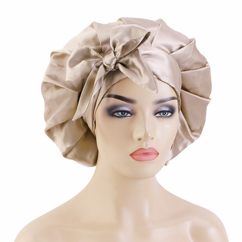 Satin Sleep Cap with Tied Hair Care Turban Shower Cap Headband for Women eBay