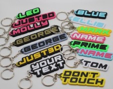 Personalised Keychain Keyring Name Tag Party Bag School Bag Novelty Gift Custom