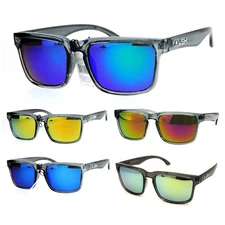 Kush Mens Color Mirrored Sport Horn Rim Slate Frame Agent Sunglasses