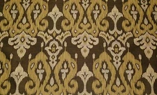 MILL CREEK MAKATEA OAK GOLD BROWN DAMASK JACQUARD FURNITURE FABRIC BY YARD