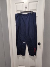 Tommy Hilfiger Y2K Track Pants Men's LARGE Blue 100 Nylon Pockets Drawstring