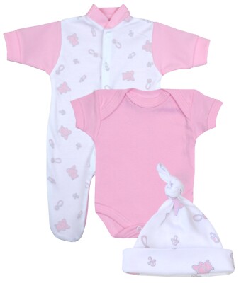 T セット Babyprem Premature Baby Clothes 3 Pc Sleepsuit Bodysuit Hat Set