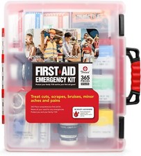 365 Pieces First Aid Kit, Durable Hard Case, for Home, Office, Car, Travel