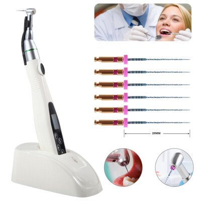 Dental LED Endo Motor 16:1 Reduction Contra Angle / 6X NiTi Files Rotary 25mm N1