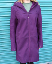 Lululemon Atheletica Purple Magenta Long Jacket Parka W/ Hood Size 12 Polyester