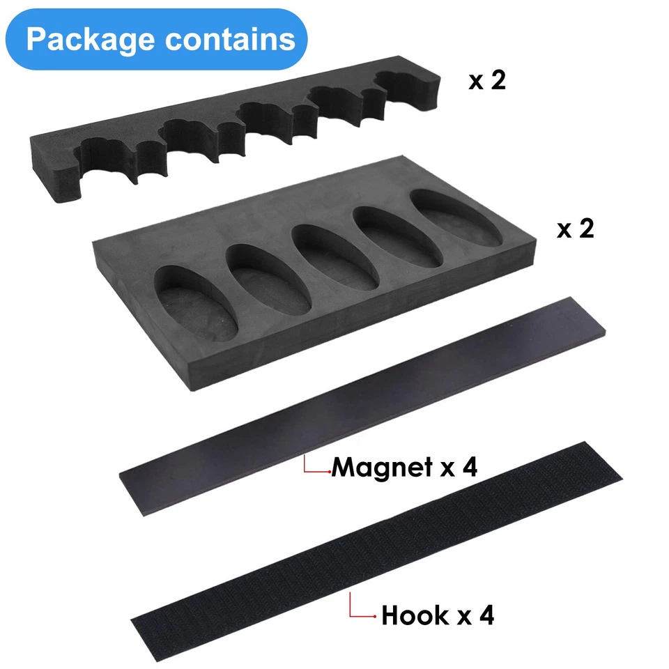 Kit de 2 bastidores y base para pistola de espuma con tira magnética y gancho soporte para rifle de almacenamiento Foto 2 de 4