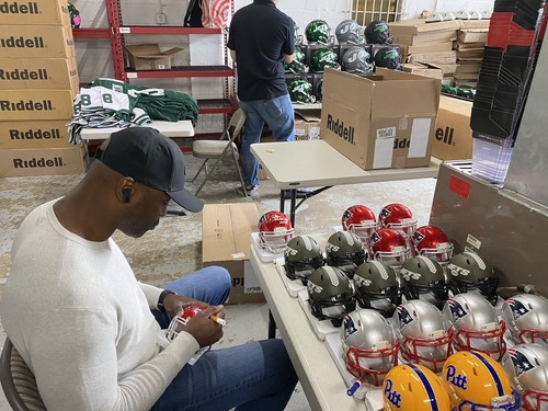 Curtis Martin New York Jets Speed Mini Helmet With Hall Of Fame Inscription PSA - Picture 9 of 11
