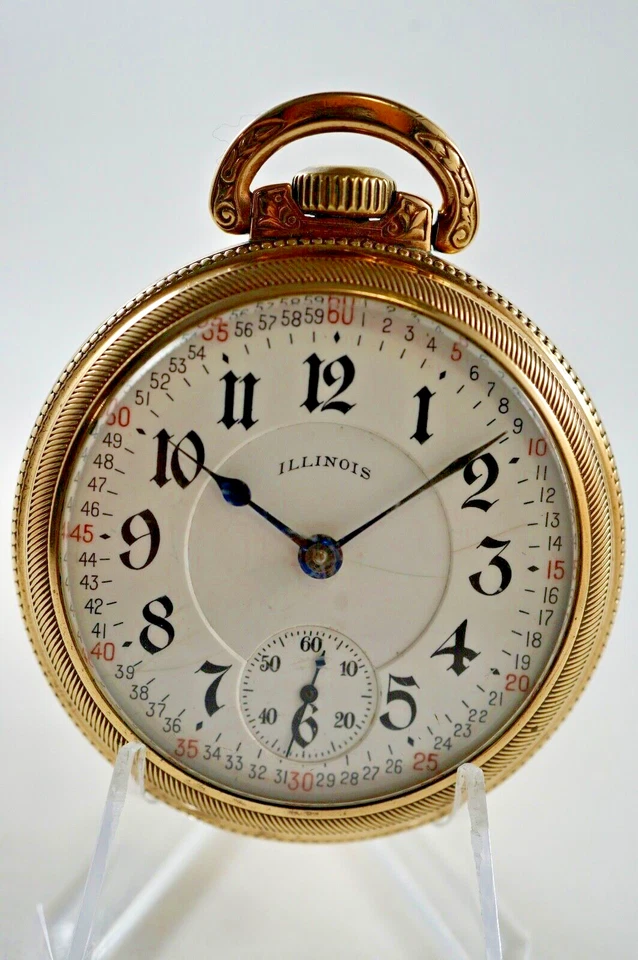 1915 Illinois Bunn специальный RR класса модель 6 23 драгоценности 18 размер карманные часы работает - Изображение 3 из 4
