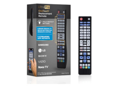 Ultrapro Backlit OneTouch Universal Remote Control for Samsung LG Roku Vizio