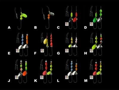 DEGA Nachläufer-Vorfach für Butt-Löffel 35cm oder 70cm Haken 1 bzw. 2 Butthaken
