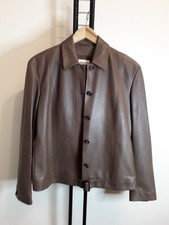 Cerruti 1881 Leather Jacket Brown Women's Hi Quality Extra Soft Size 12