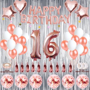 Sweet 16th Birthday Decorations Happy Birthday Banner Rose Gold