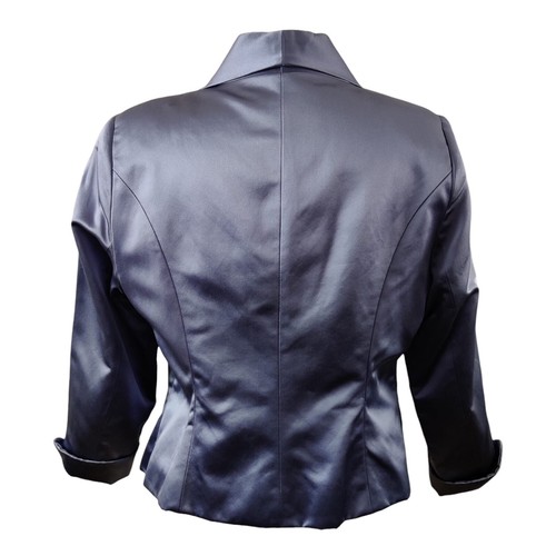Jolanta Pluwak London Womens Luxurious Pure Silk Violet Blazer Jacket Size L - Picture 8 of 12