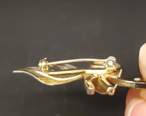 Vintage Goldtoned Double Leaf Brooch - Picture 4 of 7