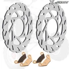 2pcs Front Brake Discs Rotors + Pads For Polaris Outlaw 450 MXR 525 S IRS 08-11