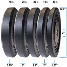 Premium Commercial Bumper Plates 10, 15, 25, 35, 45 lb.
