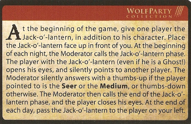 Lupus in Tabula (DV-Games): Promokarte "Jack-O-Lantern" - Bild 2 von 2