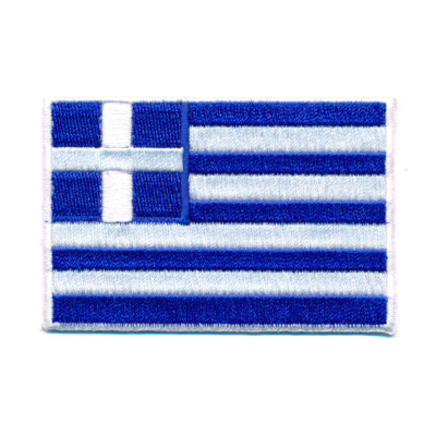 80 x 50 mm Griechenland Flagge Athen Greece Patch Aufnäher Aufbügler 0637 X