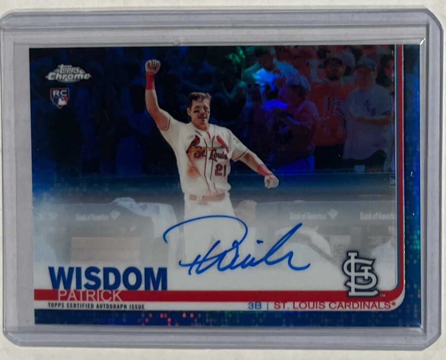 2019 Topps Chrome PATRICK WISDOM BLUE REFRACTOR ON-CARD Rookie Auto #101/150