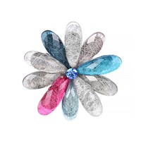 Brosche BlüTe Blumen Blau Rosa