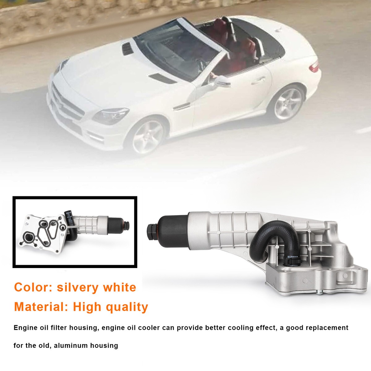 2711840280 New Aluminum Engine Oil Filter Housing M271 Fit For