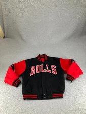 Vintage Chicago Bulls Bomber Jacket Boys Medium Red Varsity Reversible JH Design