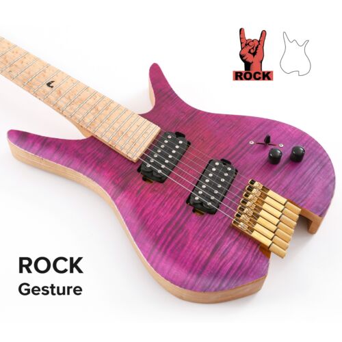 Batking Electric Headless 7 Stringed Multiscale Guitar luminous Inlays - Picture 6 of 24