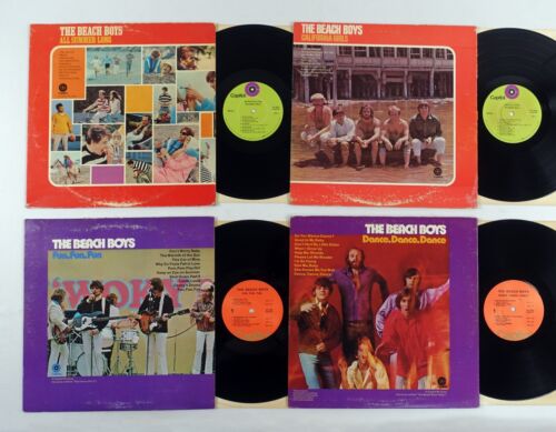 Lot de 4 disques The Beach Boys rouge/violet Fun Dance All Summer Long California Girls - Photo 1 sur 2