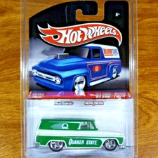 Hot Wheels Delivery Slick Rides '64 GMC Panel Green Quaker State Real Rider 2010