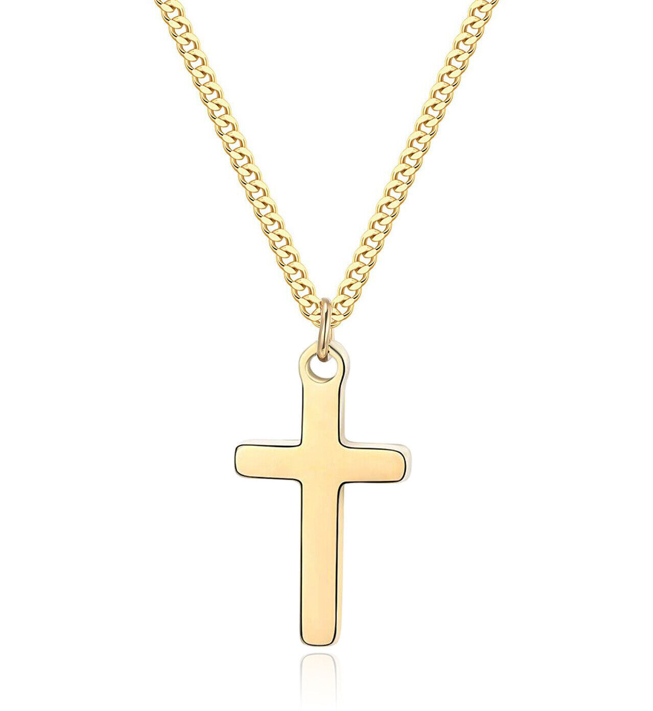 Men Women Cross Necklace for Boy Girl Stainless Steel Small Pendant Cuban Chain