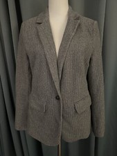 NWT Loft Grey Women's Button Blazer Jacket Size 12