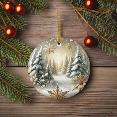 Type(19) - Colors Collection (Gold) - Ceramic Ornament -  Christmas Decoration