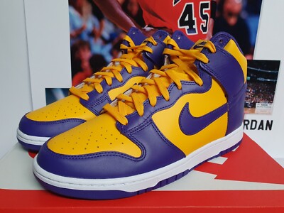 Nike DUNK HIGH RETRO Lakers Men's UK 10 EUR 45 (DD1399 500 Nike DUNK HIGH RETRO Lakers Men's UK 10 EUR 45 (DD1399 500