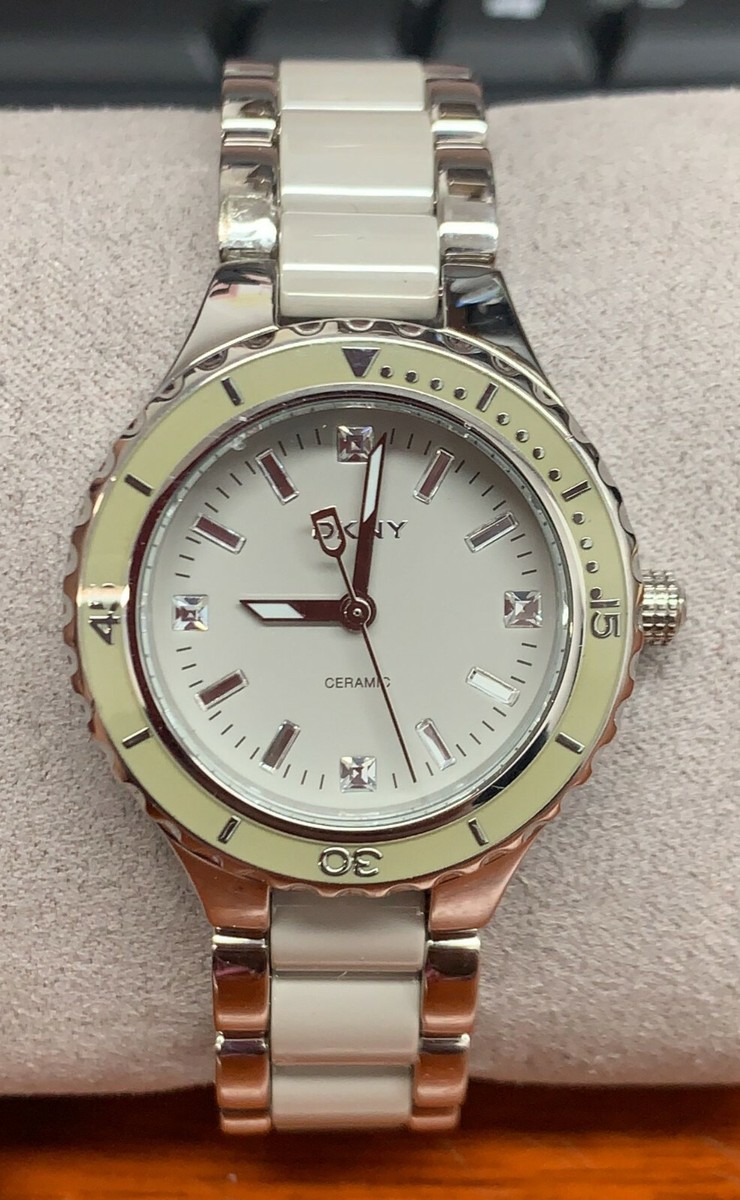 DKNY Gray Ceramic Watch DKNY SILVER TONE+GRAY,GREY CERAMIC+CHRONOGRAPH CRYSTAL DIAL+  main image 3