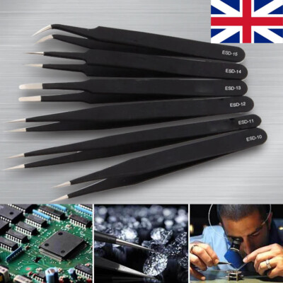 Kit De 6 Pinces De Précision Professionnelles - Acier Inoxydable, Anti-magnétique, Pour Bricolage