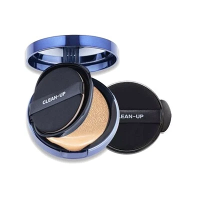 CLEAN UP CUSKIN CU CLEAN-UP Skin Fit Cushion Pact 15g + Refill 15g, SPF50+ PA+++ K-Beauty