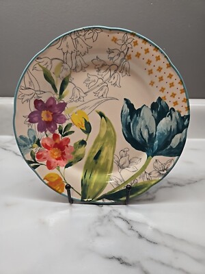 Pioneer Woman Blooming Bouquet Teal Floral Dessert Salad