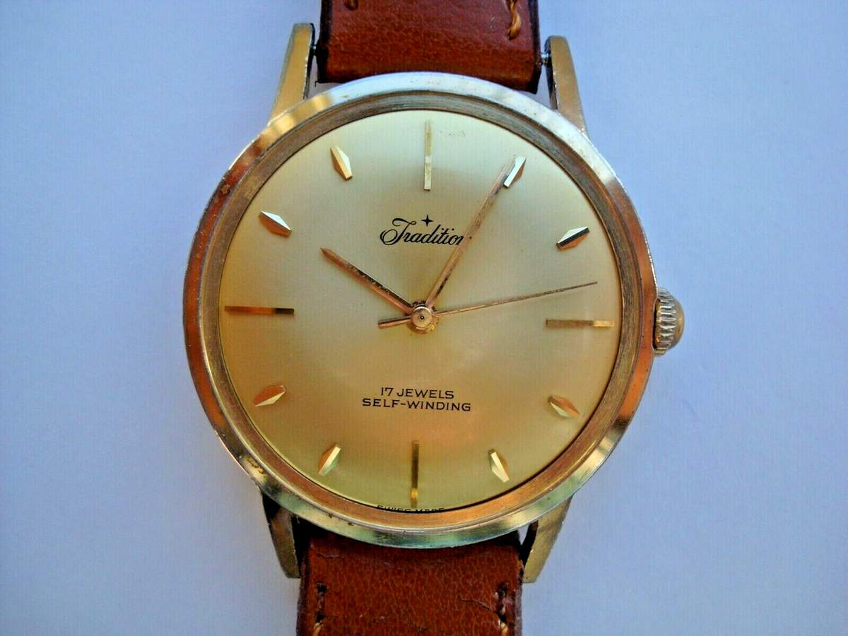 TRADITION MENS Automatic SELFWINDING Watch 17 Jewels NEW BAND