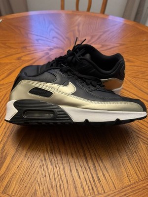 Nike Air Max 90 LTR GS Black Metallic Gold Star CD6864-008 Size 7Y