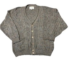 Vintage 90s Naturals COOGI Australia 3D Knit Cardigan Sweater Large Grandpacore