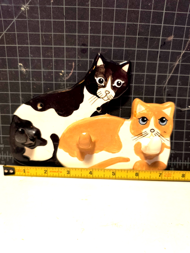 ZWEI KATZEN von Andrea West Wandhänger: Schlüssel/Wichtiges Zeug/Was auch immer - Bild 1 von 3