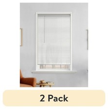 1" Cordless Vinyl Light Filtering Blinds, 1-Piece, White, 23" W x 64" L