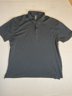 True Classics Mens Sz XL Short Sleeve Polo Shirt Solid Grey Pima Cotton