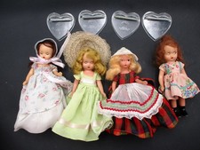  4 1950s Nancy Ann Storybook Dolls Jointed Hard Plastic Pinch Face Sleep Eyes