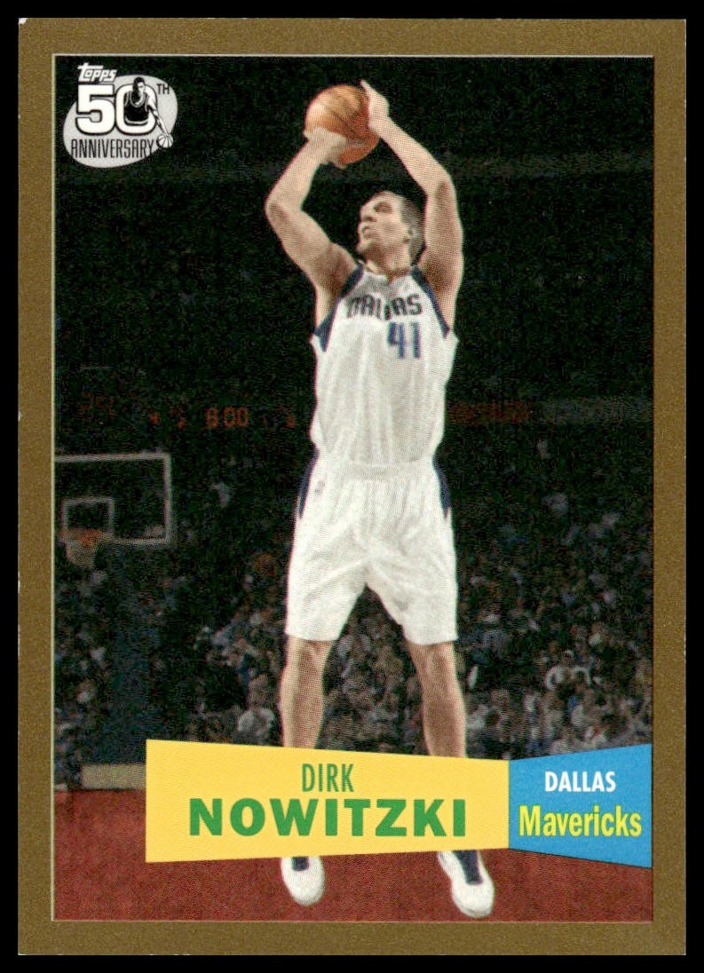 2007-08 Topps Dirk Nowitzki #41 Dallas Mavericks SN 1957-58 Variations Gold