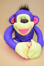 Vintage 1994 Fisher Price Puffalump Chattering Chimp Purple Monkey Plush