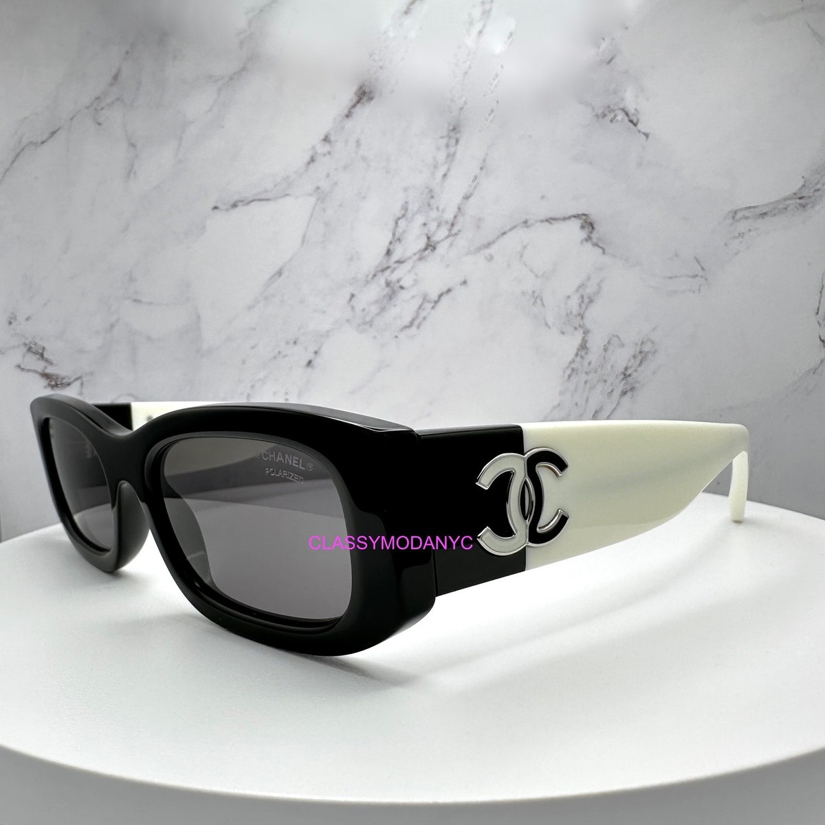 小物 CHANEL Chanel Sunglasses CC Logo Italy CHANEL Sunglasses New Square Black Top Frame Logo Interlocking CC