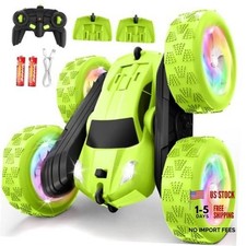 Remote Control Car, Stunt RC Cars, 2.4GHz Double Sided 360 Flips RC 1-green