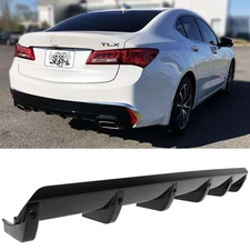 For Acura TLX Car Rear Bumper Diffuser Lip Spoiler Shark Fin Splitter Gloss