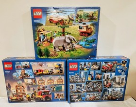 LEGO CITY (x3) Police Station 60141 Fire 60321 Rescue 60302 New Sealed Retired